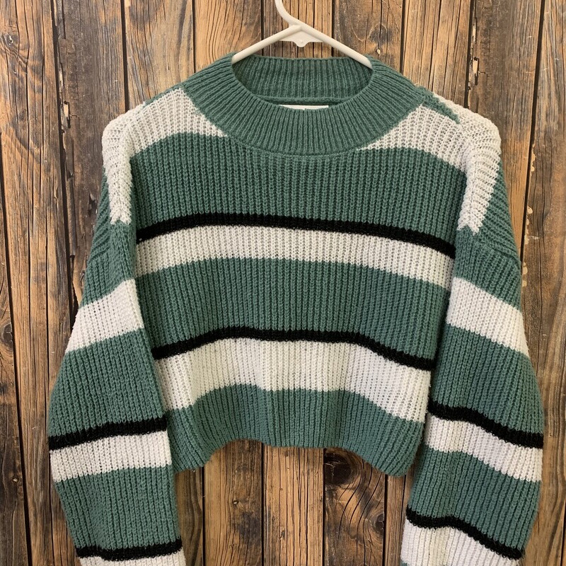 Green White Stripe Sweate