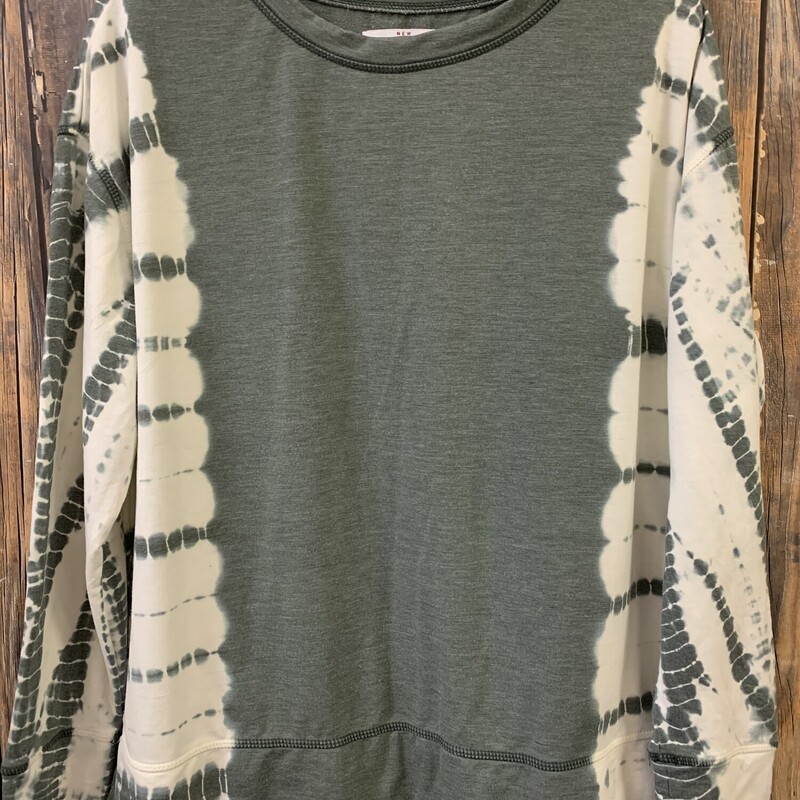 Gray White Tiedye Sweatsh, Size: S