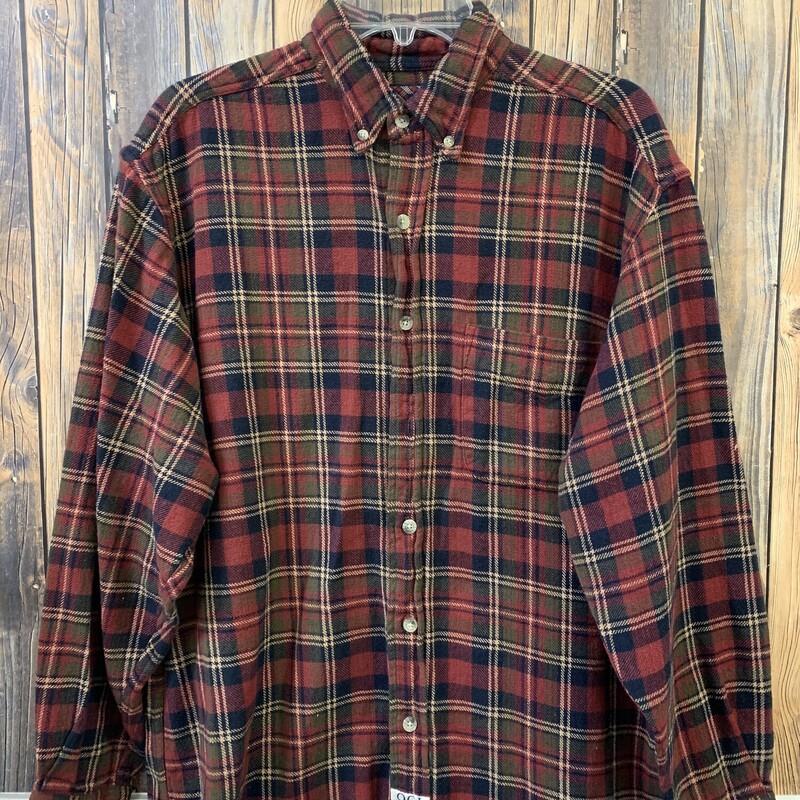 Red Black Flannel Shirt, Size: M