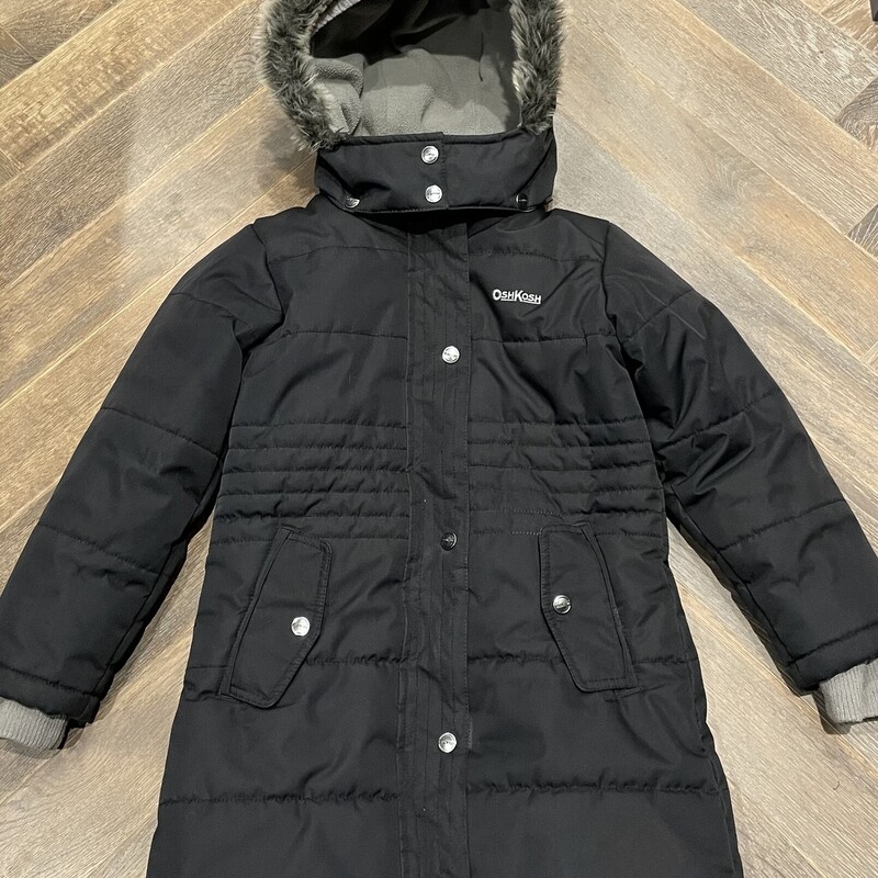 Oshkosh Winter Parka, Black, Size: 6Y