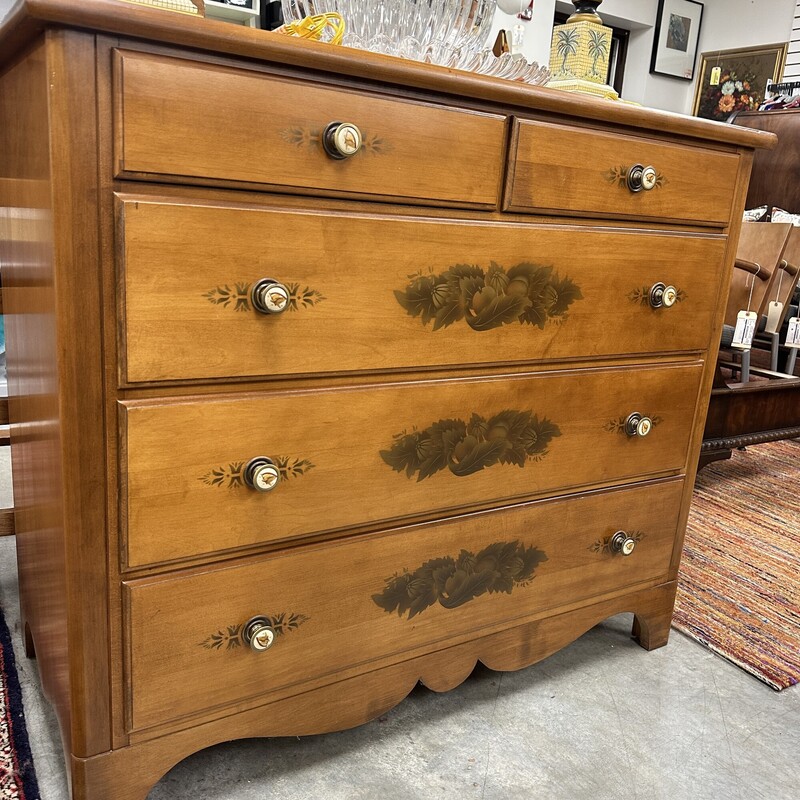 Hitchcock Maple `Harvest` Dresser Chest, 5-Drawers<br />
Size: 42x20x36