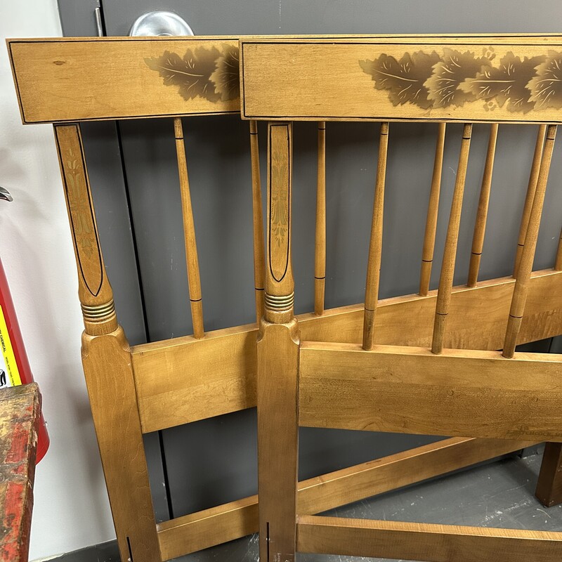 Hitchcock TWIN size Headboards, includes metal frames. Sold together as a PAIR.