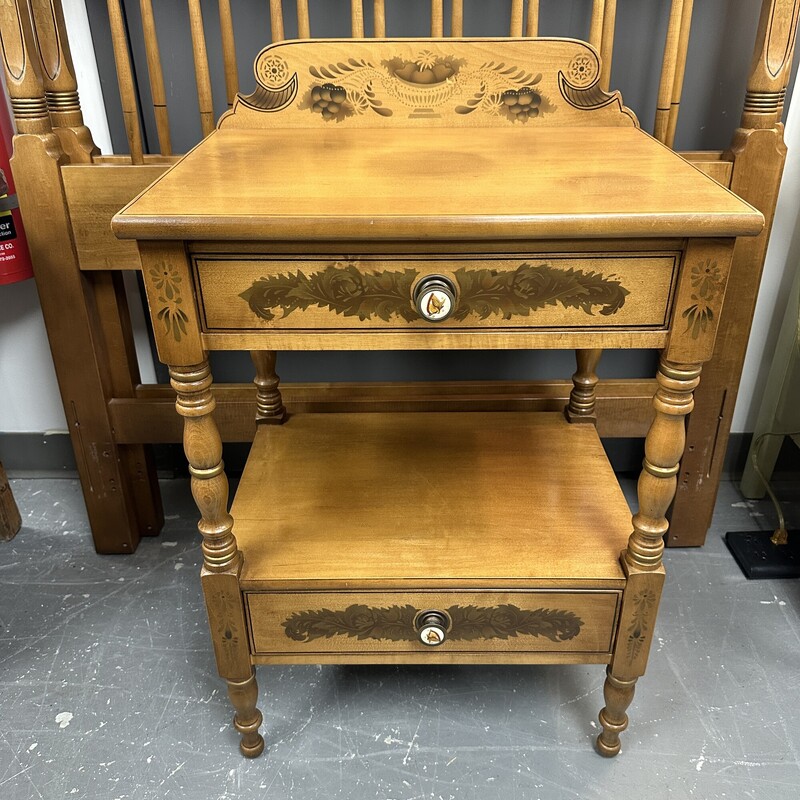 Hitchcock Maple `Harvest` Nightstand, 2-Drawers. One Nightstand Only. Size: 20x15x31