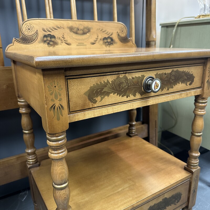 Hitchcock Maple `Harvest` Nightstand, 2-Drawers. One Nightstand Only. Size: 20x15x31