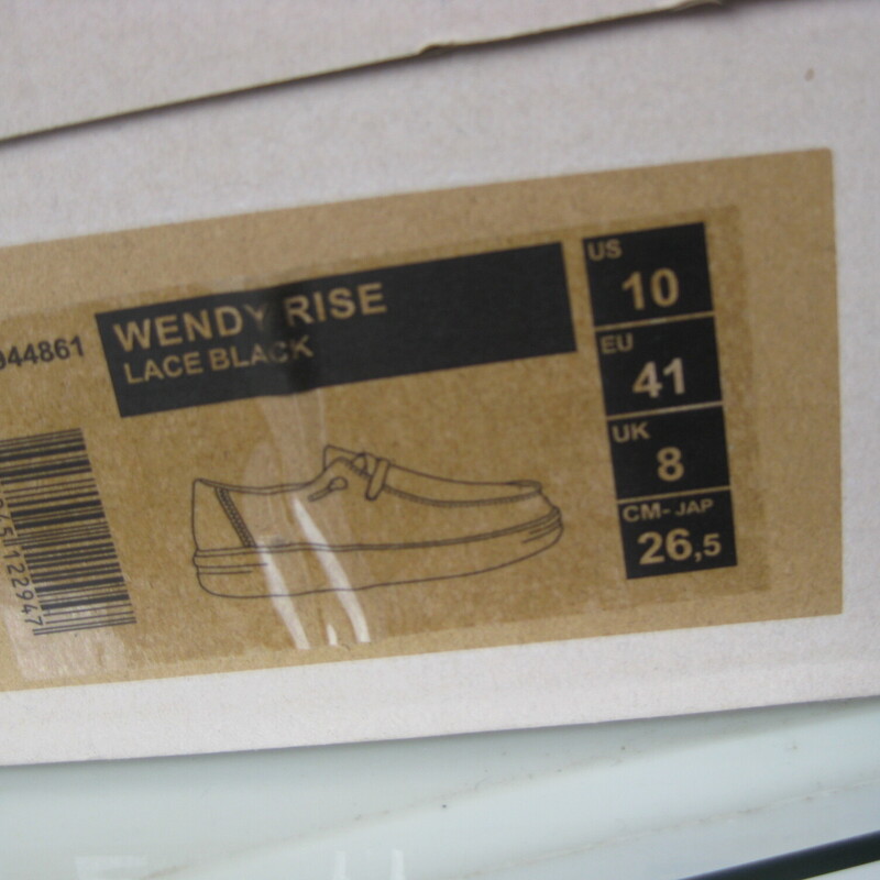 Hey Dude Lace, Blk/pnk, Size: 10<br />
Only worn once or twice.<br />
Cute Hey Dudes with black lace overlay.<br />
size 10<br />
I am showing the box for INFORMATION PURPOSES only.<br />
I will not ship the box with the shoes.  If you need the box pls communicate before purchasing as the shipping cost will have to be adjusted.<br />
<br />
thanks for looking!<br />
#81786