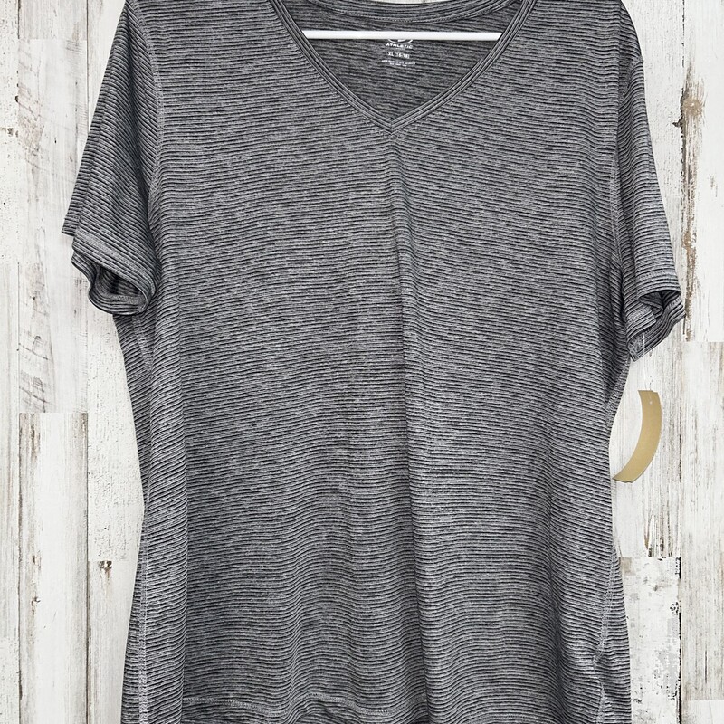 XL Grey Striped Tee, Grey, Size: Ladies XL