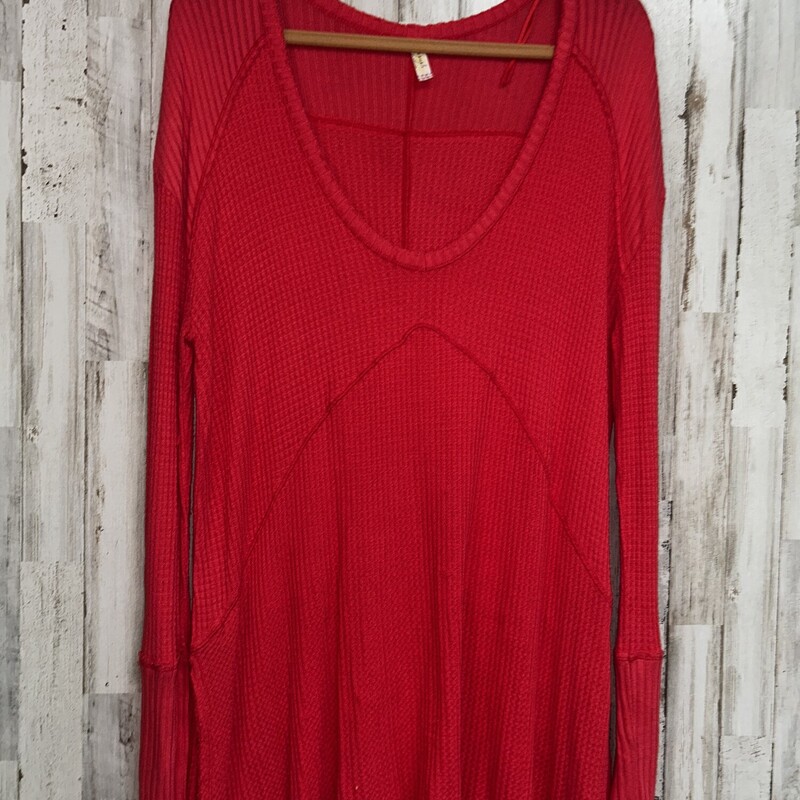 L Pink Waffle Knit Tunic