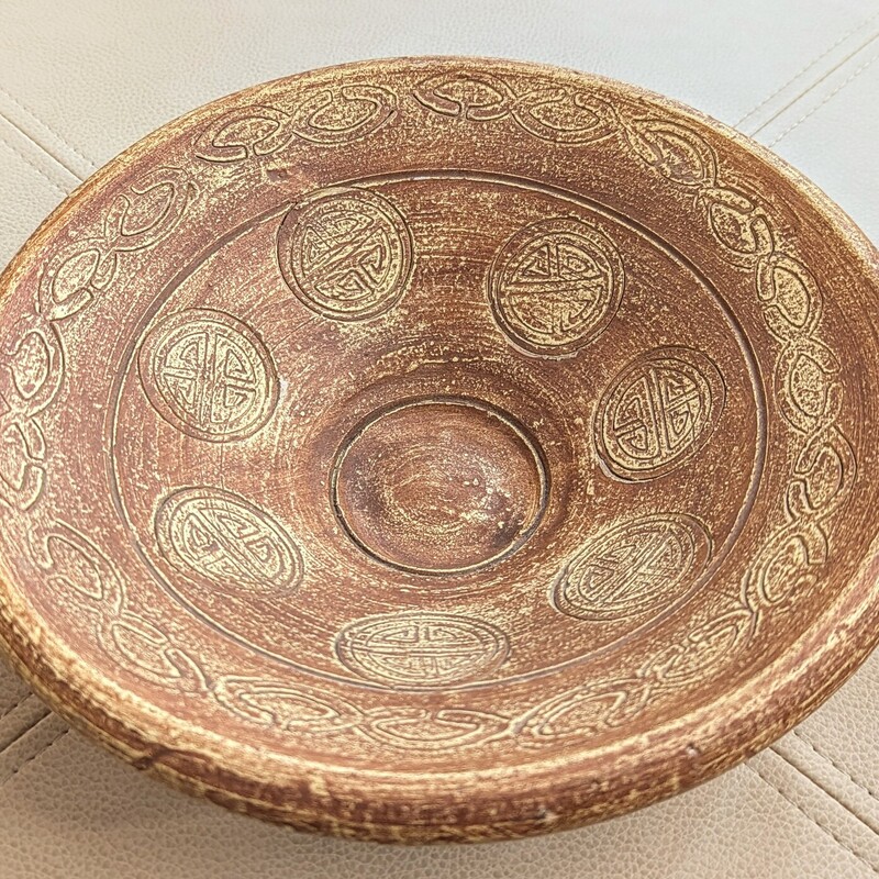 Clay Aztec Bowl W/Handles