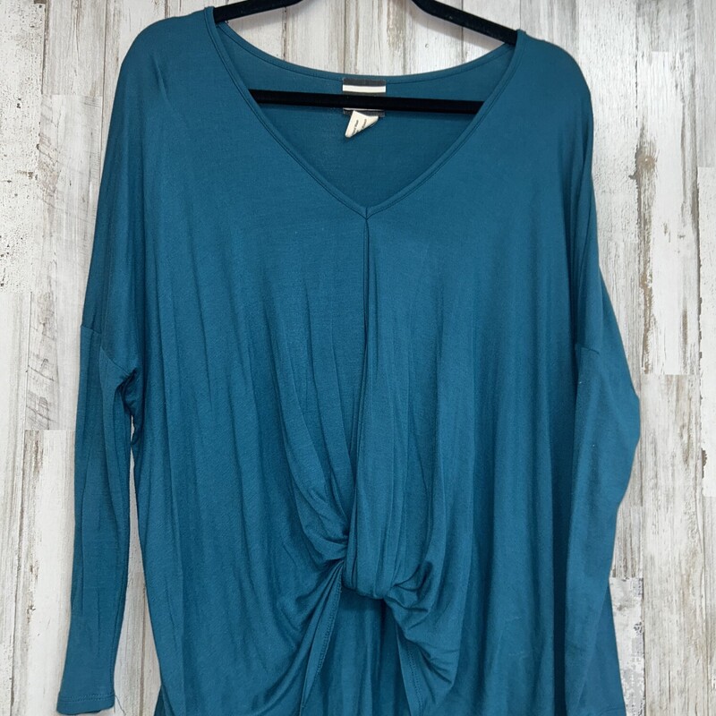 L Teal Knot Top