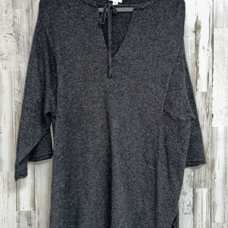 XL Grey Knit Keyhole Top