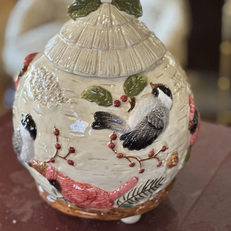 Winter Bird Cookie Jar