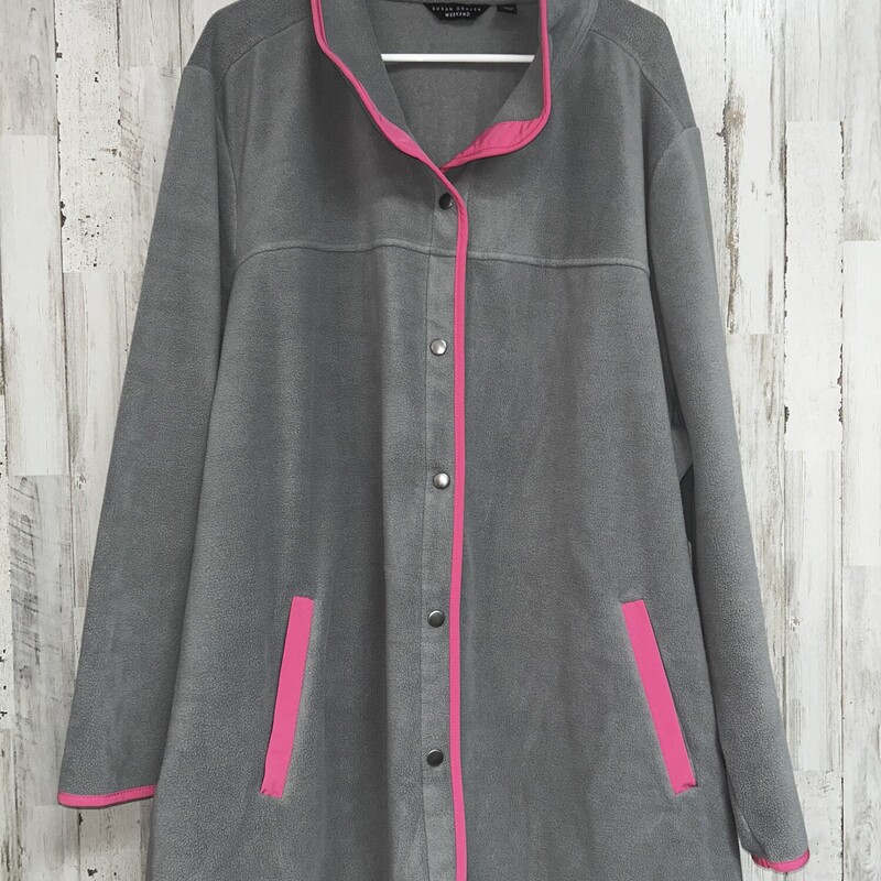 5X Grey Fleece Button Jac