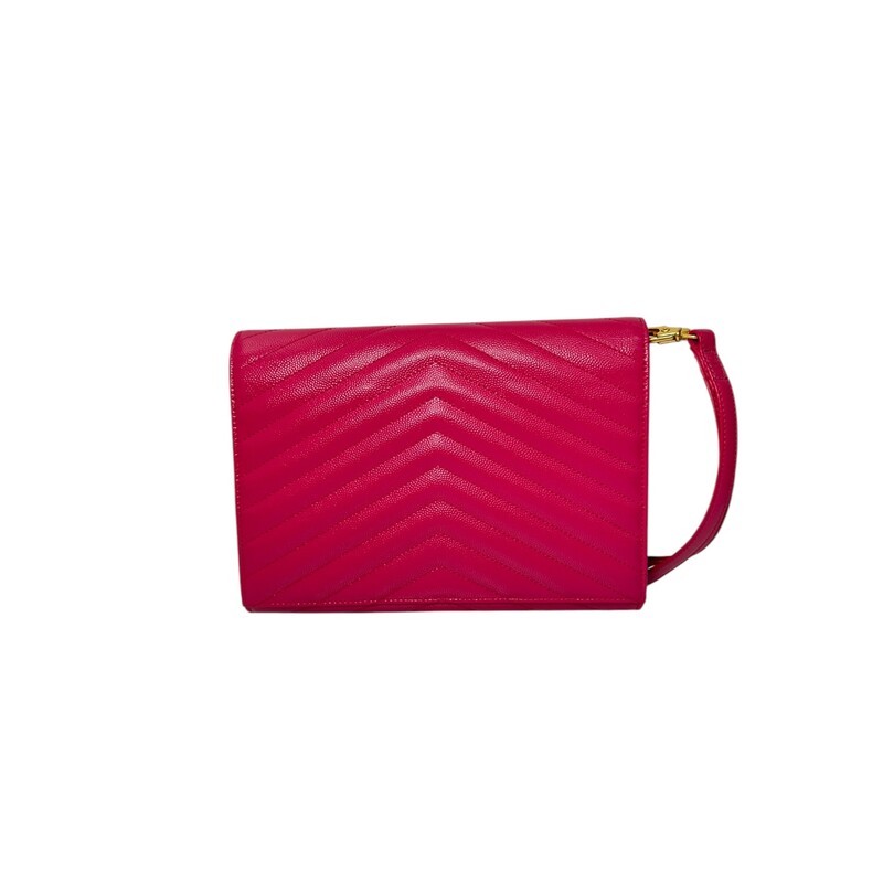 Cassandre Matelasse Flap Pouch in Quilted Grain De Poudre Embossed Leather<br />
Code:MRT617662 .0721<br />
Dimensions: 8.5 length X 6 Height<br />
Comes with original dust bag.