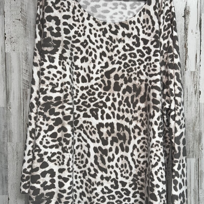 5X White Leopard Knit Top, White, Size: Ladies 5X