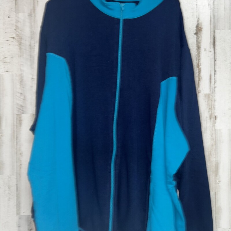 4X Blue/Navy Zip Jacket, Blue, Size: Ladies 4X