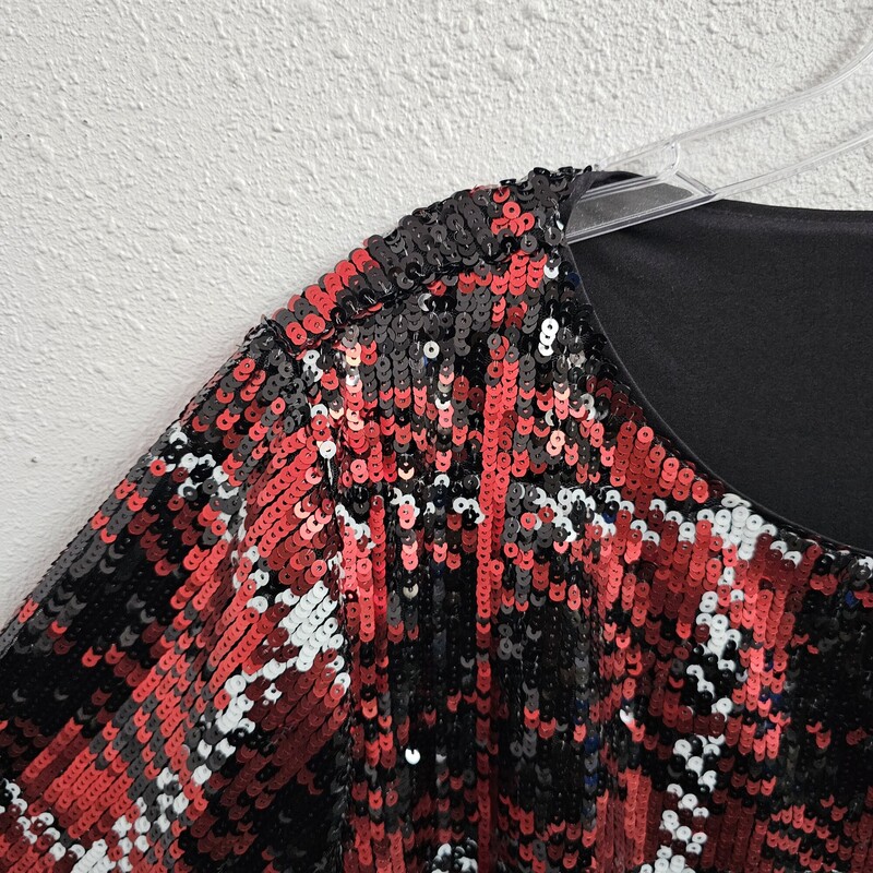 Chicos Sequin, Redblk, Size: 3/xlarge