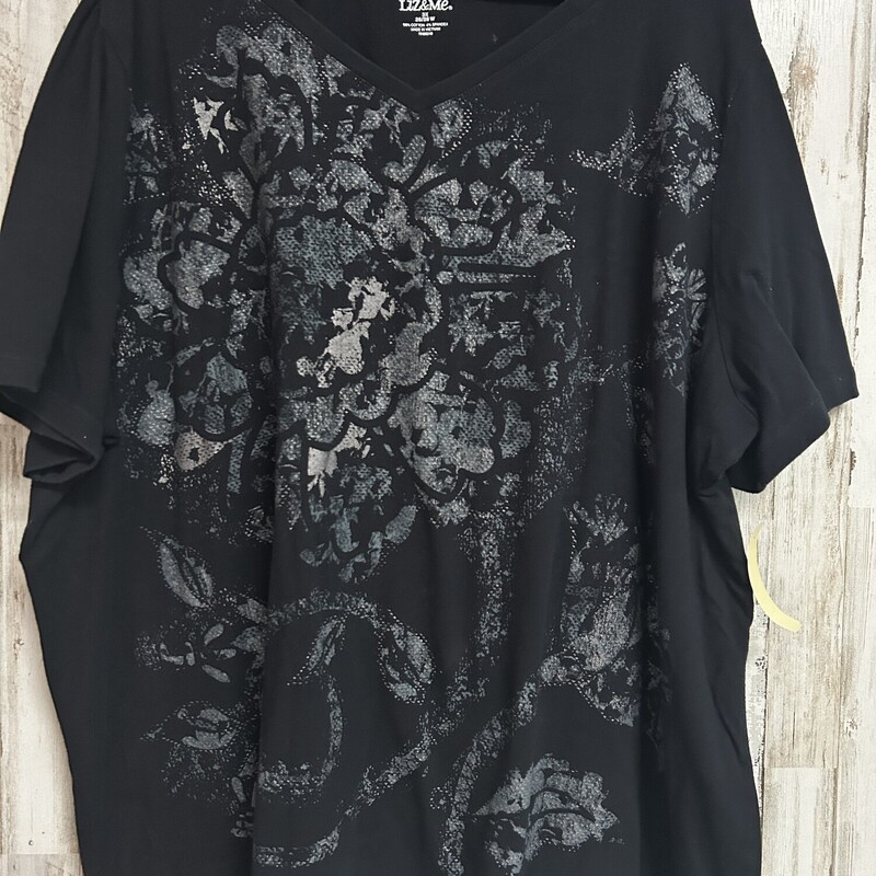 3X Black Printed Tee