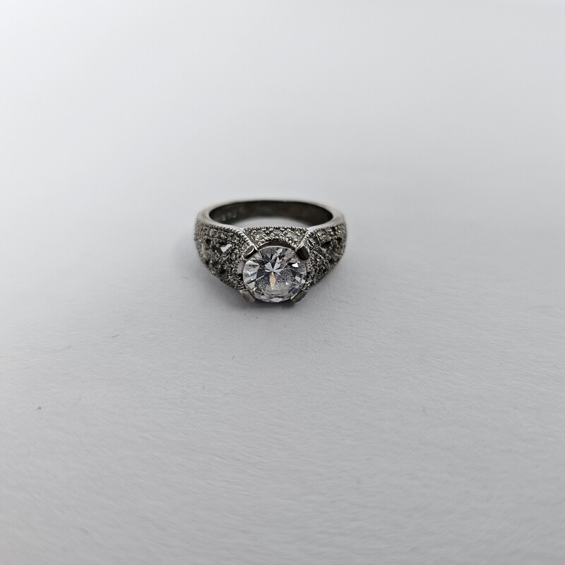 Filigree Cz Solitaire