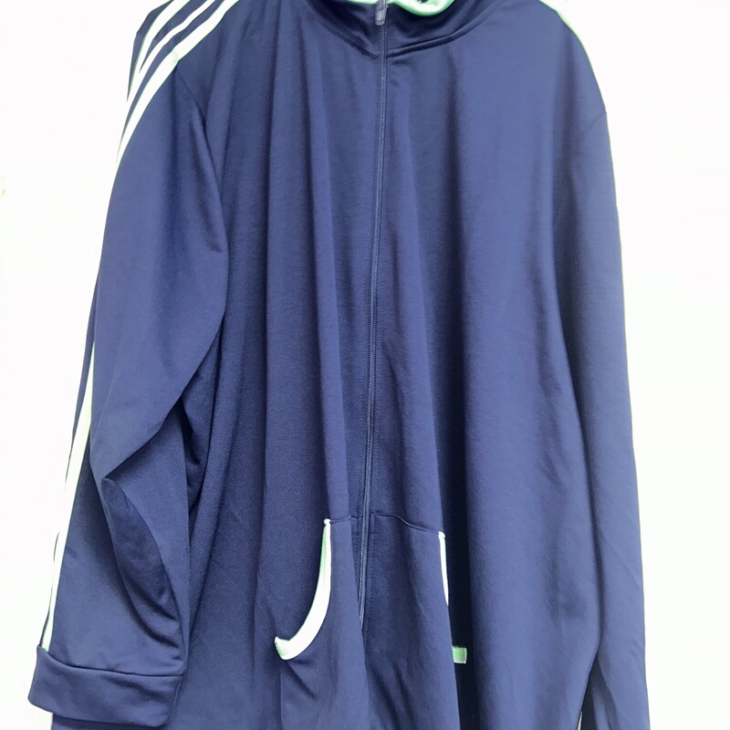 4X Navy/Green Zip Jacket