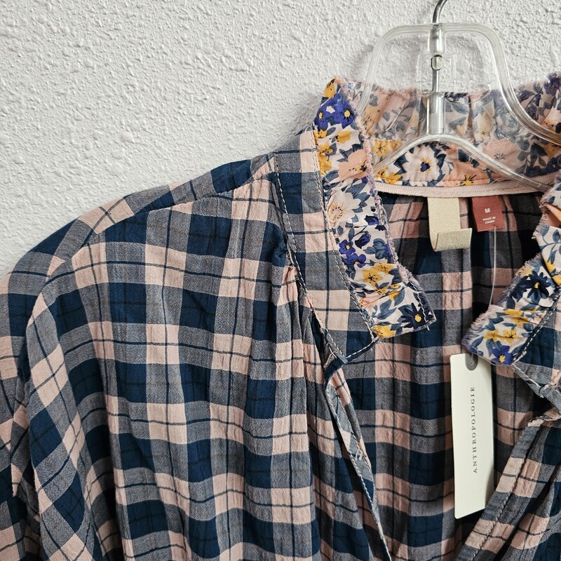 Pilcro Plaid, PnkNavy, Size: M/NWT