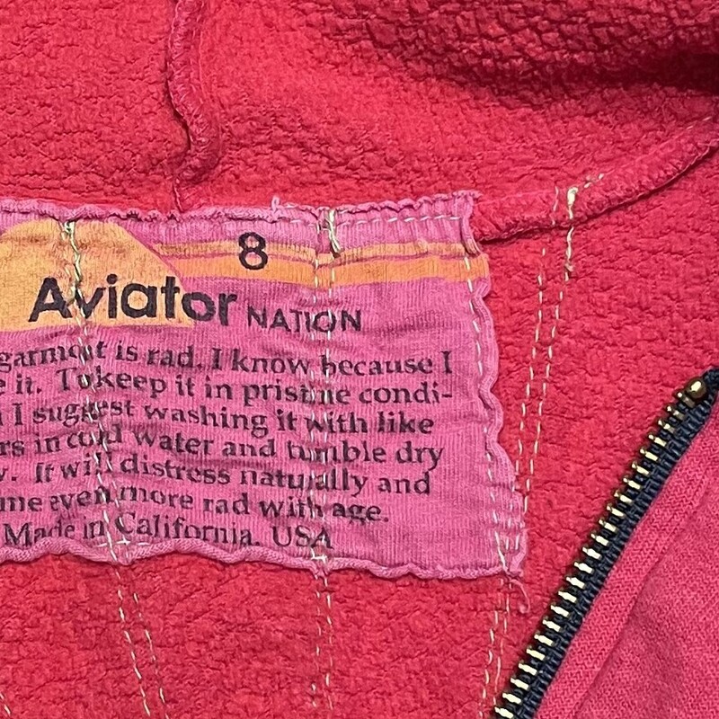 Aviator Nation Zip Up Sweater, Fuchsia, Size: 8Y<br />
Rainbow Stripes