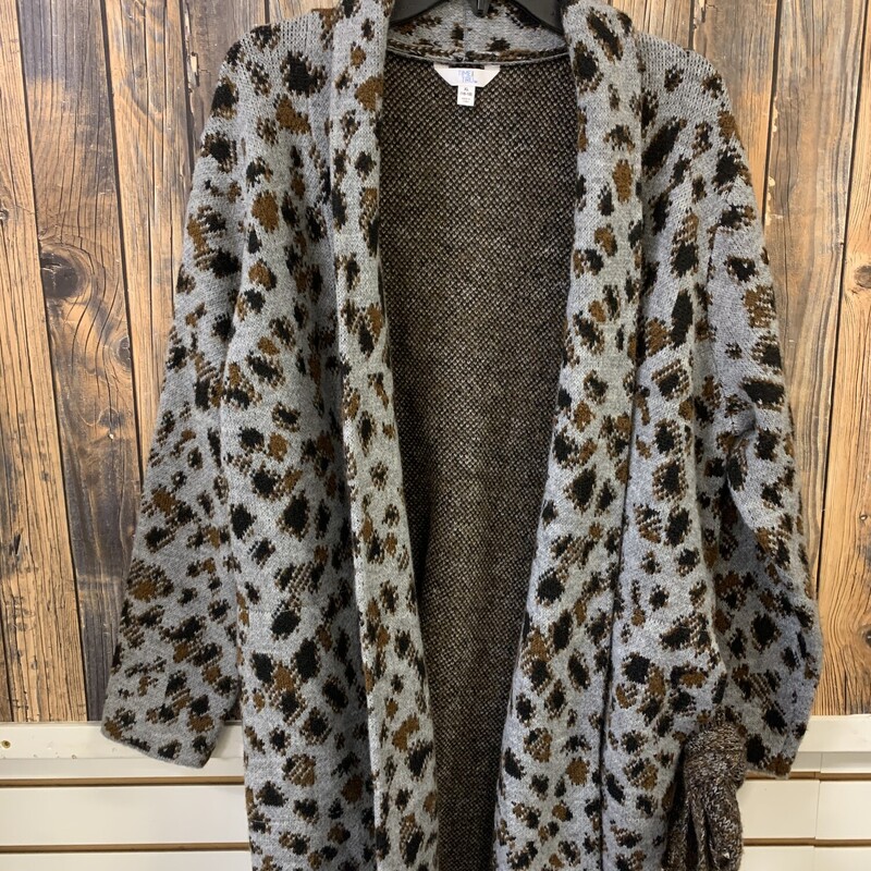 Animal Print Cardigan, Size: XL