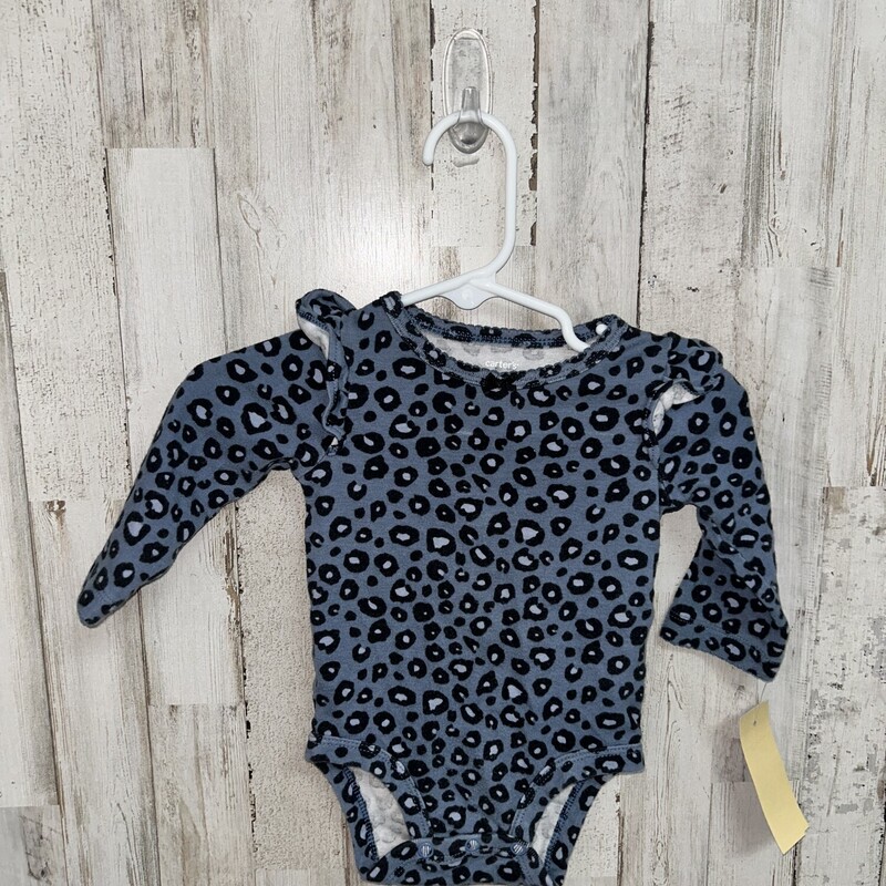 6M Grey Leopard Onesie, Grey, Size: Girl 6-12m