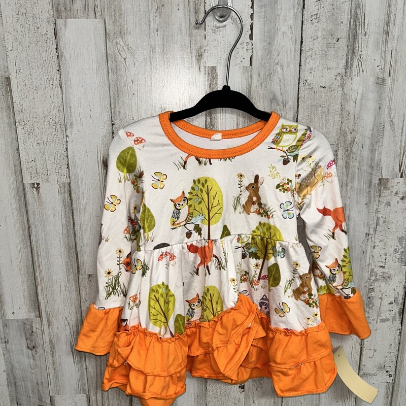 6/12M Woodland Creature T, Beige, Size: Girl 6-12m