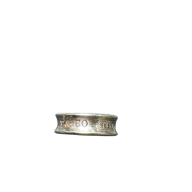 Tiffany & Co 1837 Thick Band
 Silver
 Size: 6
In good condition.
 Some minor scratching
Does not come with original dust band or box.