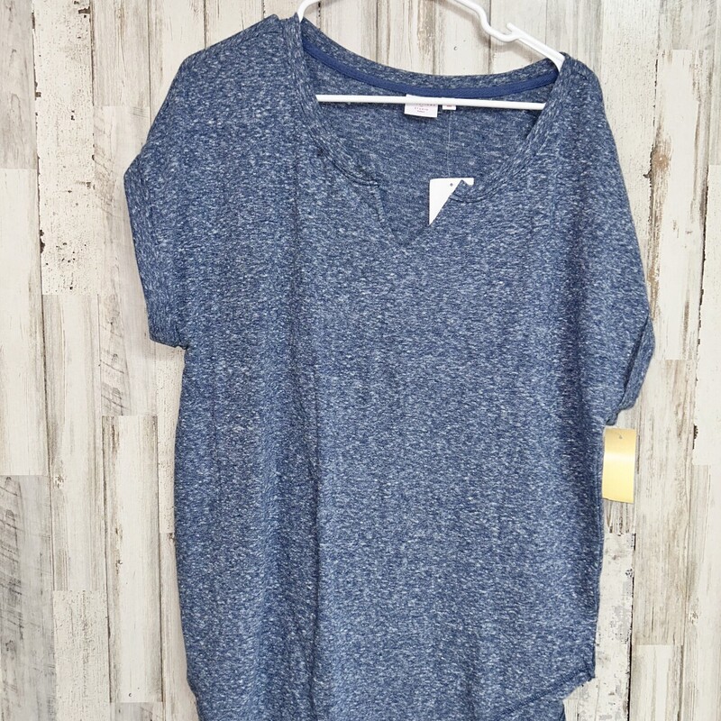 1X Blue Heathered Vcut To, Blue, Size: Ladies XL