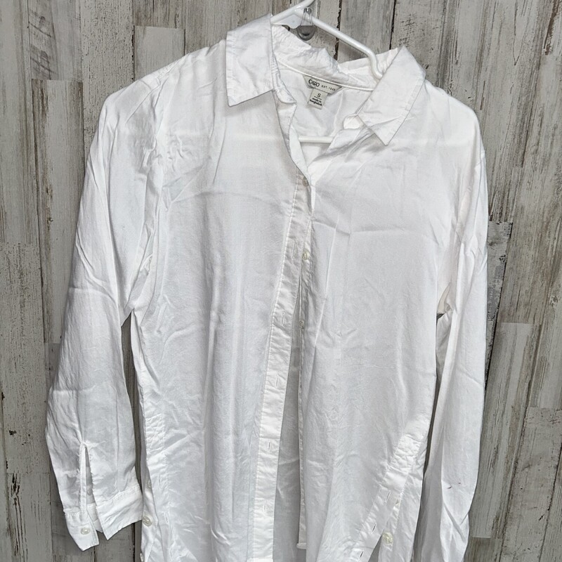 S White Button Up, White, Size: Ladies S