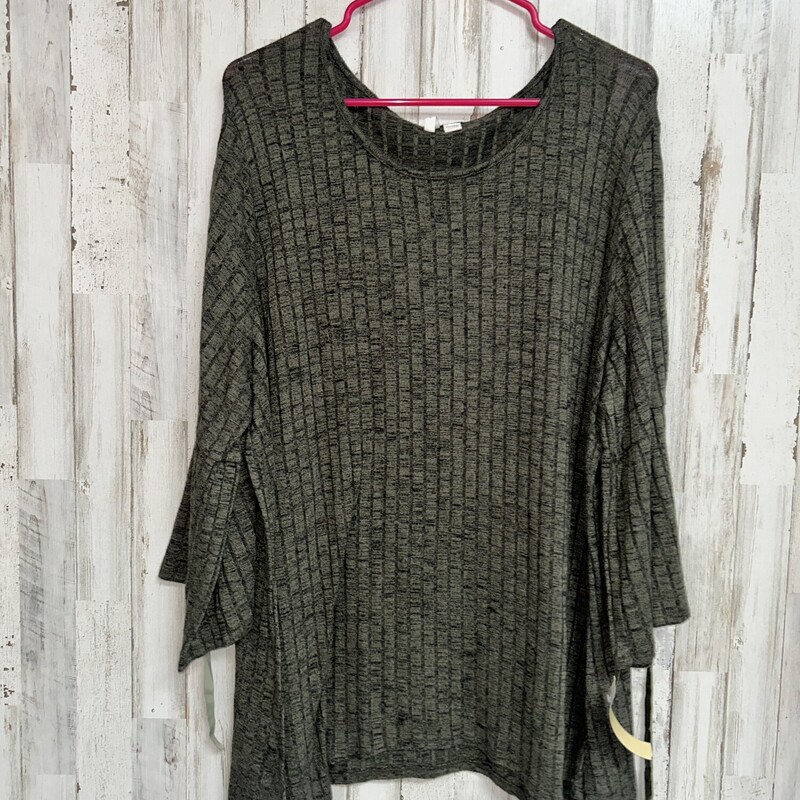 Sz22/24 Olive Knit Top, Green, Size: Ladies 3X