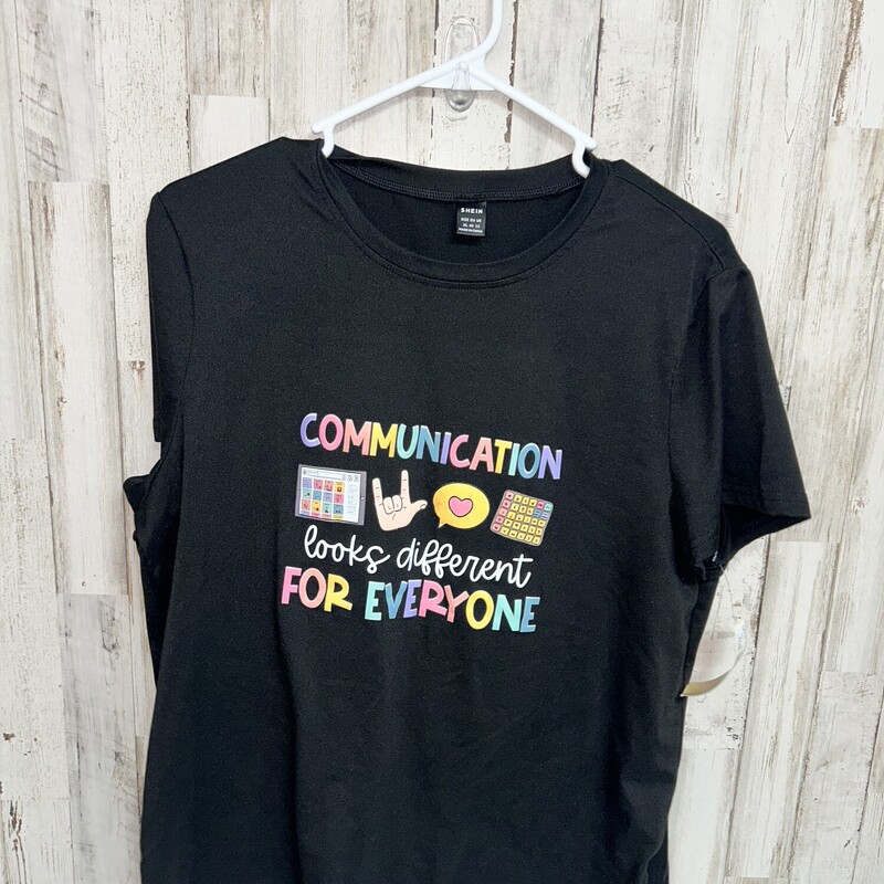 XL Communication Tee, Black, Size: Ladies XL