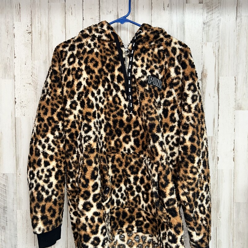 S Fuzzy Cheetah Pullover, Tan, Size: Ladies S