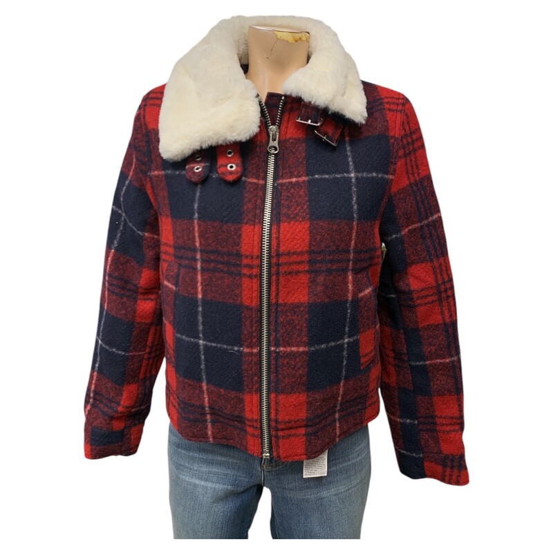 H&M Plaid Faux Fur