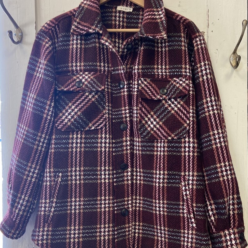 Maroon Plaid Coat