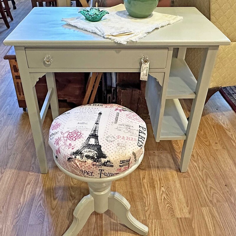 Gray Desk W/ Stool