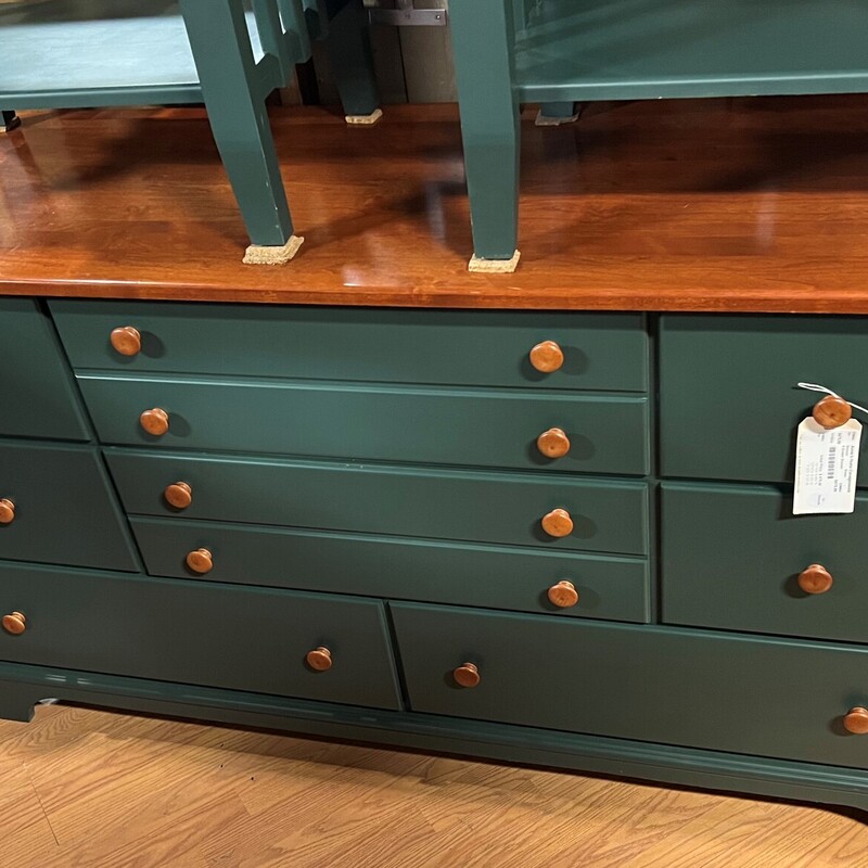 8 Drawer Dresser, Green
62in x 19in x 34in tall