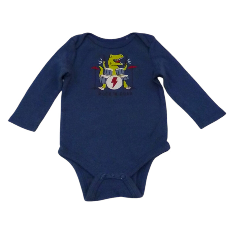 Long Sleeve Onesie: Dino