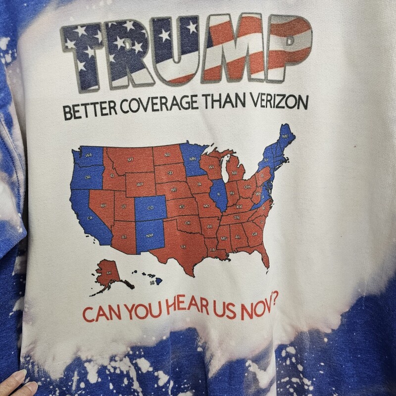 NEW TRUMP SWEATSHIRT, BLUE, Size: MEDIUM