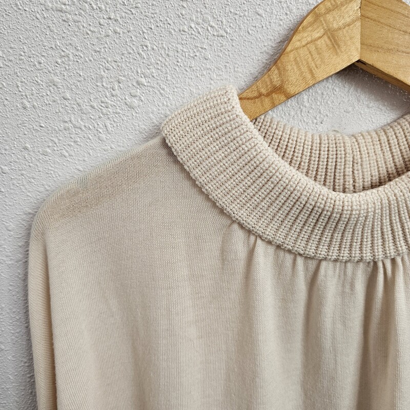 Nude Knit Collar, Cream, Size: Large