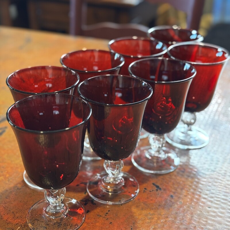 Ruby Red Glass Cups