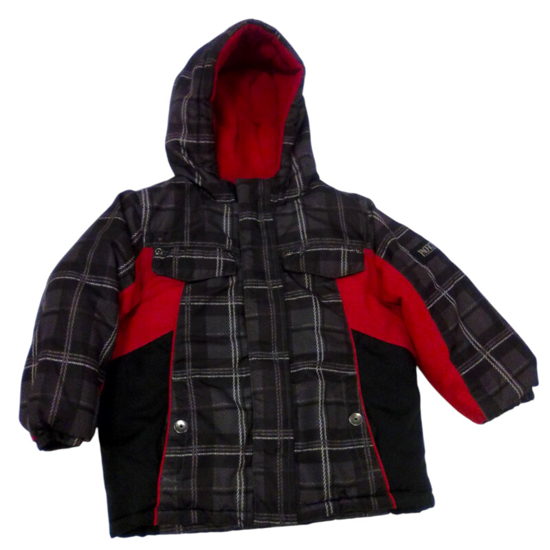 Jacket: Plaid Gray/Red