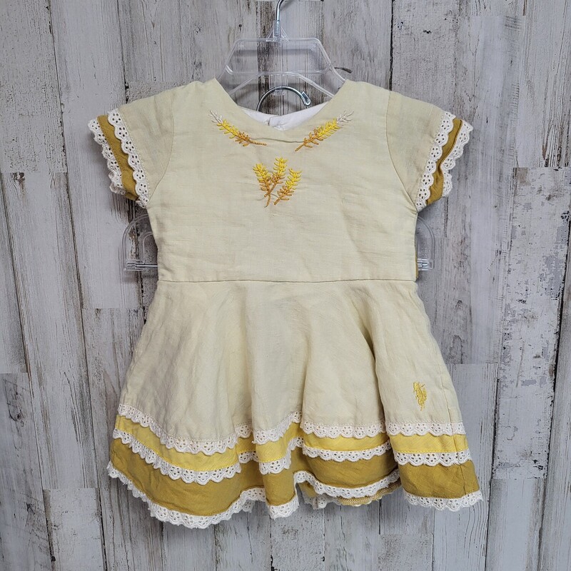 9M 2pc Yellow Lace Trim S