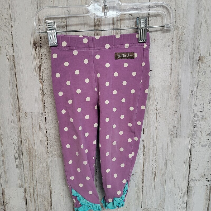 12/18M Purple Dotted Legg, Purple, Size: Girl 6-12m