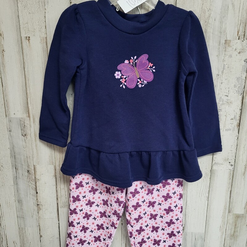 24M 2pc Navy Butterfly Se