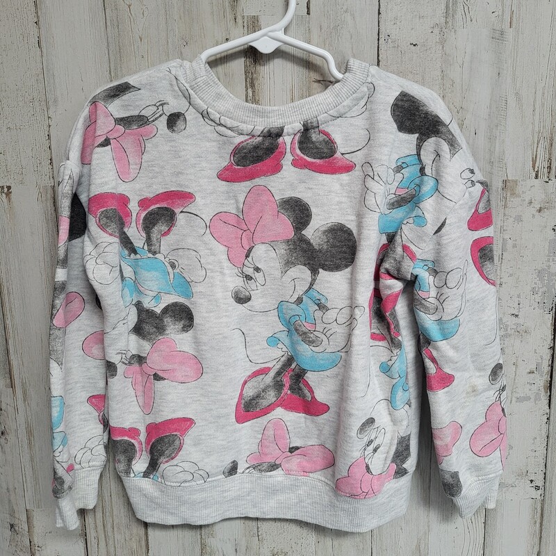 5T Grey Minnie Sweatshirt, Grey, Size: Girl 5T