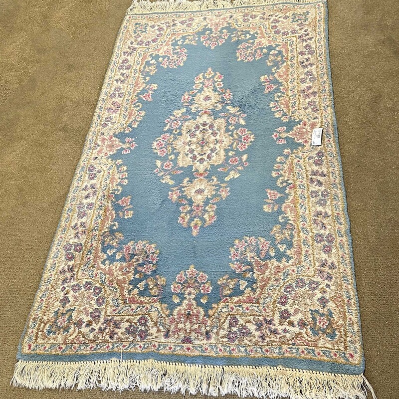 Aqua 100% Wool Rug from Iran
36 In x 69 In.