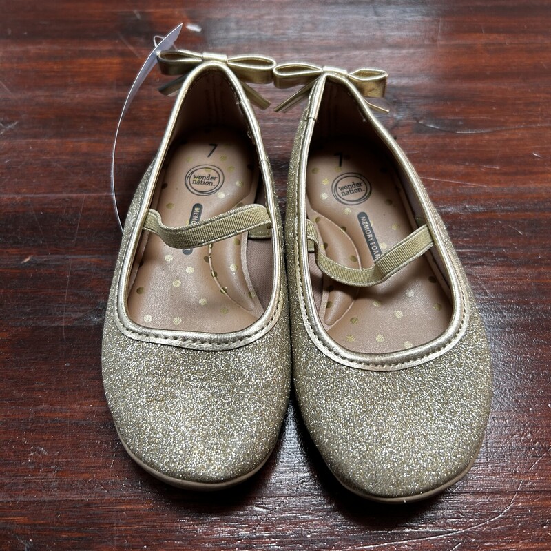 7 Gold Glitter Flats