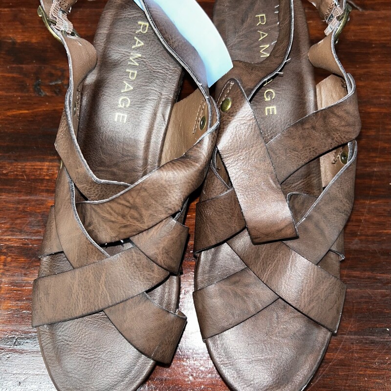 A9.5 Brown Strappy Wedges